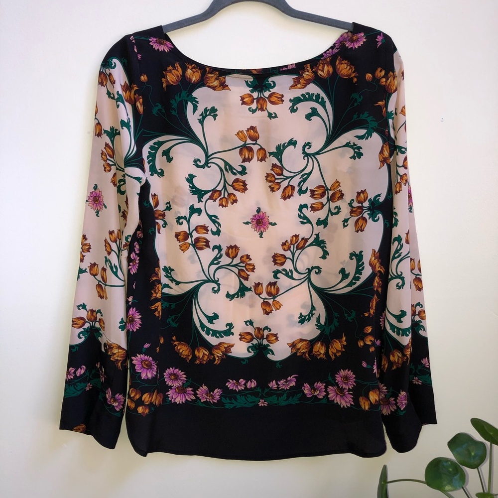 Anthropologie 100% silk floral top
